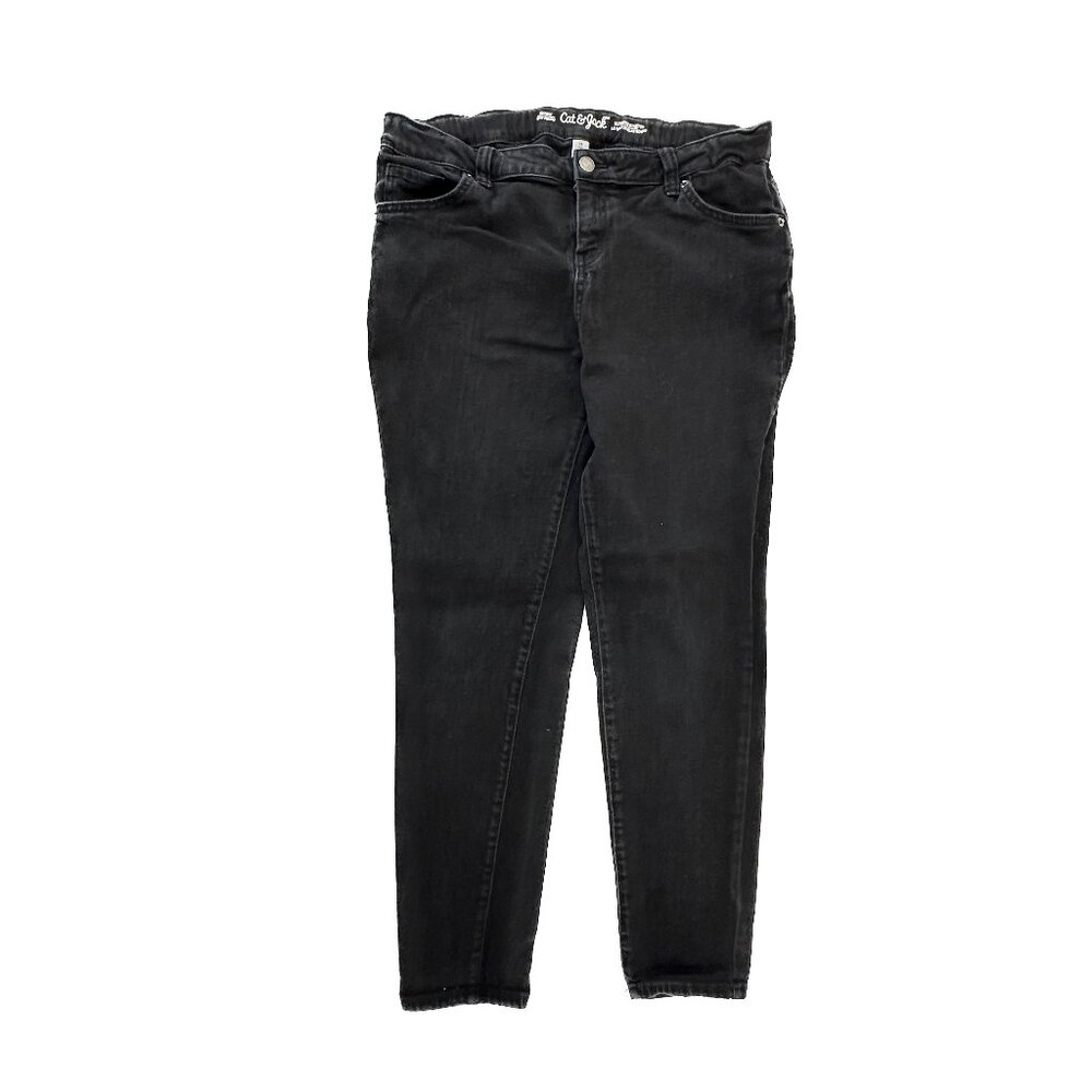 Cat&Jack‎ Skinny Adjustable Waist Girls size 18 Plus Black Denim Jeans